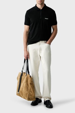 Armani Exchange Logolu Pamuklu Yarım Fermuarlı  Polo Erkek POLO XM003422 AF26650 UC001 SİYAH