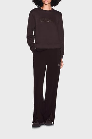 Armani Exchange Regular Fit Yüksel Bel Geniş Paça Pantolon Kadın PANTOLON XW002759 AF24068 U6032 KAHVE
