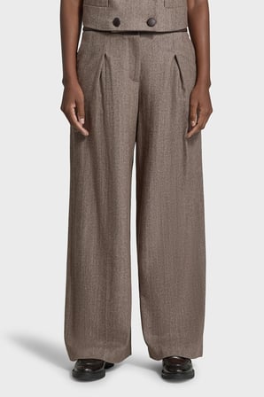 Armani Exchange Relaxed Fit Balıksırtı Desenli Pantolon Kadın PANTOLON XW002479 AF26078 F6044 KAHVE