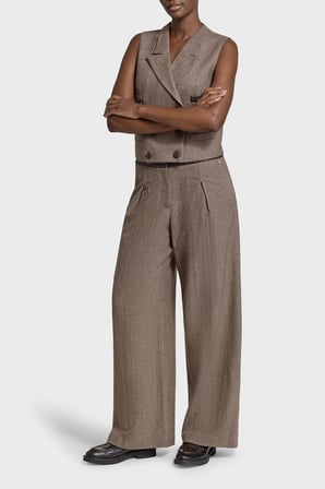 Armani Exchange Relaxed Fit Balıksırtı Desenli Pantolon Kadın PANTOLON XW002479 AF26078 F6044 KAHVE