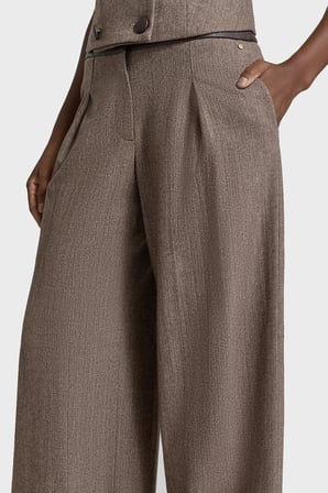 Armani Exchange Relaxed Fit Balıksırtı Desenli Pantolon Kadın PANTOLON XW002479 AF26078 F6044 KAHVE