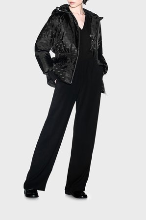 Armani Exchange Regular Fit Büzmeli Bel Detaylı Kapüşonlu Ceket Kadın CEKET XW002434 AF26068 FC241 SİYAH