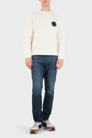 Armani Exchange Logolu Pamuklu Bisiklet Yaka Sweat Erkek SWEAT XM002929 AF16222 U0007 KIRIK BEYAZ