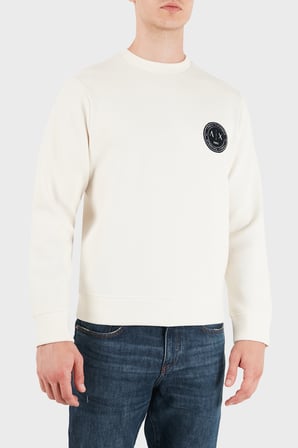 Armani Exchange Logolu Pamuklu Bisiklet Yaka Sweat Erkek SWEAT XM002929 AF16222 U0007 KIRIK BEYAZ
