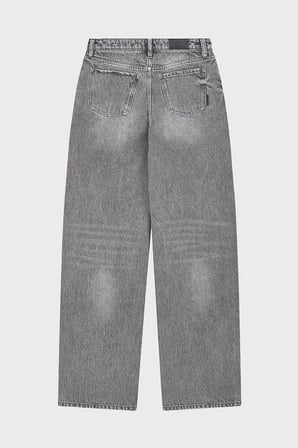 Armani Exchange Taşlı Relaxed Fit Yüksek Bel Bol Paça Jeans Kadın KOT PANTOLON XW000100 AF25772 M8088 GRİ