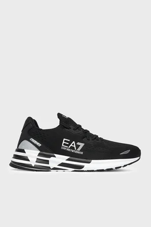 EA7 logolu Sneaker Ayakkabı Unisex AYAKKABI 7X000652 AF18639 MC032 SİYAH-GÜMÜŞ