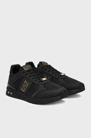 EA7 Logolu Sneaker Ayakkabı Unisex AYAKKABI 7X000656 AF13550 MZ177 SİYAH-GOLD