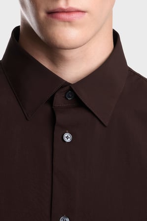 Emporio Armani Regular Fit Klasik Yaka Uzun Kollu Gömlek Erkek GÖMLEK EM006690 AF27876 UA331 KAHVE