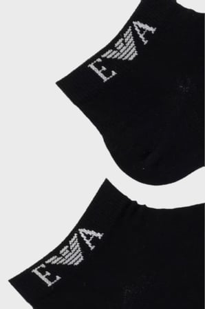 Emporio Armani Logolu 3 Pack Çorap Erkek ÇORAP EM000554 AF26377 UC001 SİYAH