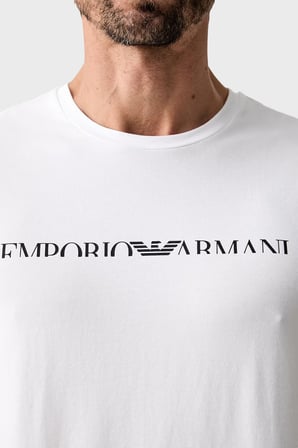 Emporio Armani Logolu Pamuklu Regular Fit Bisiklet Yaka T Shirt Erkek T SHİRT EM000377 AF25030 U0002 BEYAZ
