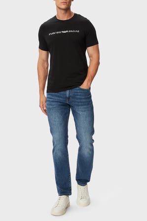 Emporio Armani Logolu Pamuklu Regular Fit Bisiklet Yaka T Shirt Erkek T SHİRT EM000377 AF25030 UC001 SİYAH