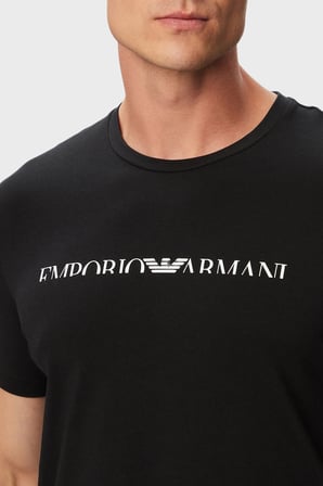 Emporio Armani Logolu Pamuklu Regular Fit Bisiklet Yaka T Shirt Erkek T SHİRT EM000377 AF25030 UC001 SİYAH