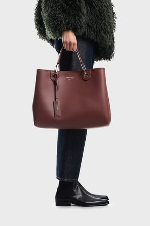 Emporio Armani Logolu Ayarlanabilir Askılı Çanta Kadın ÇANTA EW000360 AF12036 M6453 BORDO