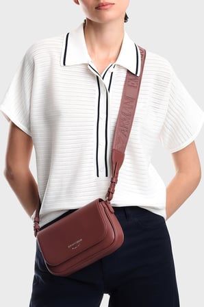 Emporio Armani Logolu Ayarlanabilir Omuz Askılı Çanta Kadın ÇANTA EW000538 AF12036 M6453 BORDO