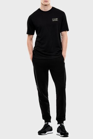 EA7 Logolu Bisiklet Yaka T Shirt Erkek T SHİRT 7M002238 AF13739 UC001 SİYAH