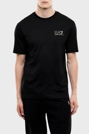 EA7 Logolu Bisiklet Yaka T Shirt Erkek T SHİRT 7M002238 AF13739 UC001 SİYAH