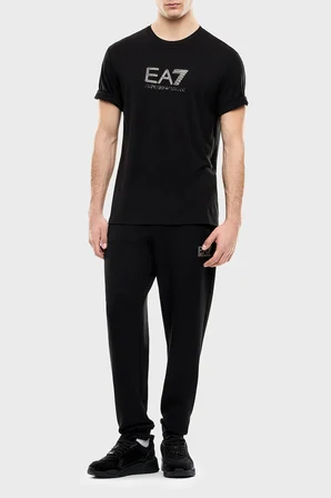 EA7 Logolu Yuvarlak Yaka T Shirt Erkek T SHİRT 7M002239 AF13739 UC001 SİYAH