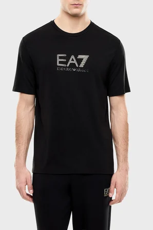 EA7 Logolu Yuvarlak Yaka T Shirt Erkek T SHİRT 7M002239 AF13739 UC001 SİYAH