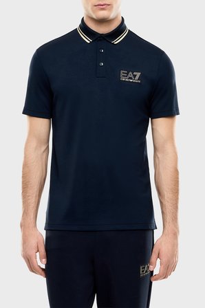 EA7 Logolu Slim Fit Kısa Kollu Polo Erkek POLO 7M002241 AF13739 UB102 LACİVERT