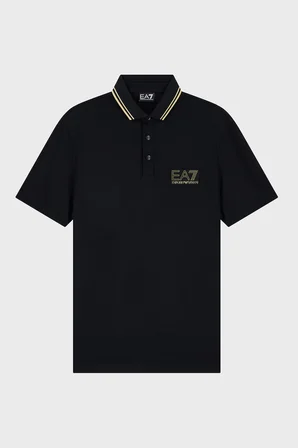 EA7 Logolu Slim Fit Kısa Kollu Polo Erkek POLO 7M002241 AF13739 UC001 SİYAH