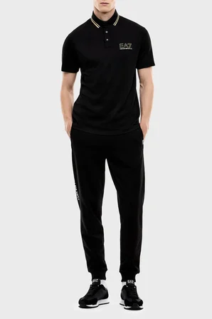 EA7 Logolu Slim Fit Kısa Kollu Polo Erkek POLO 7M002241 AF13739 UC001 SİYAH
