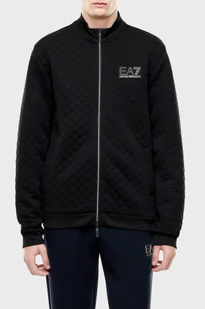 EA7 Logolu Regular Fit Dik Yaka Fermuarlı Erkek Sweat SWEAT 7M002246 AF26241 UC001 SİYAH