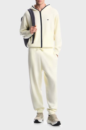 Emporio Armani Saf Yün Ve Fermuarlı Kapüşonlu Hırka Erkek HIRKA EM006223 AF27807 U0003 BEYAZ
