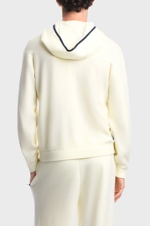 Emporio Armani Saf Yün Ve Fermuarlı Kapüşonlu Hırka Erkek HIRKA EM006223 AF27807 U0003 BEYAZ