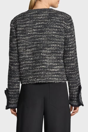 Emporio Armani Yün Karışımlı Yuvarlak Yaka Ceket Kadın CEKET EW004236 AF24396 FC366 GRİ MELANJ