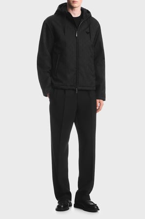 Emporio Armani Logolu Relaxed Fit Kapüşonlu Suya Dayanıklı Ceket Erkek CEKET EM006736 AF29202 FC368 SİYAH