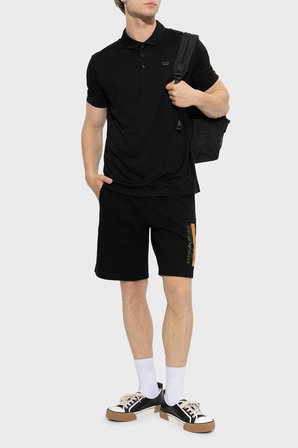 EA7 Logolu Regular Fit Düğmeli Polo Yaka T Shirt Erkek POLO 7M002097 AF13862 UC001 SİYAH
