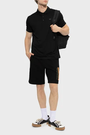 EA7 Logolu Regular Fit Düğmeli Polo Yaka T Shirt Erkek POLO 7M002097 AF13862 UC001 SİYAH