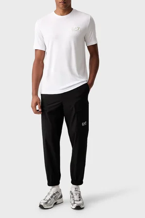 EA7 Logolu Bisiklet Yaka T Shirt Erkek T SHİRT 7M002238 AF13739 U0002 BEYAZ