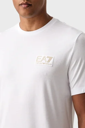 EA7 Logolu Bisiklet Yaka T Shirt Erkek T SHİRT 7M002238 AF13739 U0002 BEYAZ