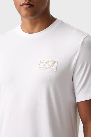 EA7 Logolu Bisiklet Yaka T Shirt Erkek T SHİRT 7M002238 AF13739 U0002 BEYAZ