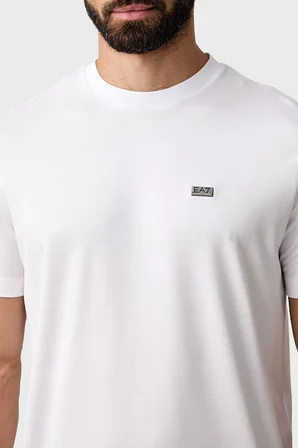 EA7 Logolu Regular Fit Bisiklet Yaka T Shirt Erkek T SHİRT 7M002096 AF13862 U0002 BEYAZ