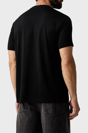EA7 Logolu Regular Fit Bisiklet Yaka T Shirt Erkek T SHİRT 7M002096 AF13862 UC001 SİYAH