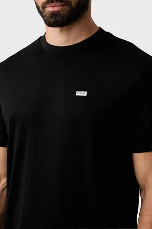 EA7 Logolu Regular Fit Bisiklet Yaka T Shirt Erkek T SHİRT 7M002096 AF13862 UC001 SİYAH