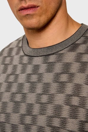 Emporio Armani Saf Yün Yuvarlak Yaka Kazak Erkek KAZAK EM006276 AF29848 F8035 KOYU GRİ