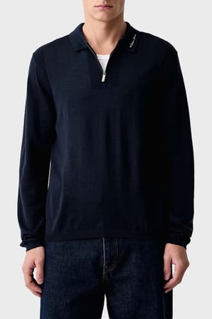 Emporio Armani Yünlü Fermuarlı Polo Yaka Kazak Erkek POLO YAKA KAZAK EM006293 AF29815 UB097 LACİVERT