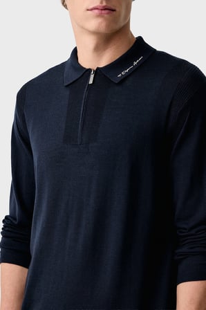 Emporio Armani Yünlü Fermuarlı Polo Yaka Kazak Erkek POLO YAKA KAZAK EM006293 AF29815 UB097 LACİVERT