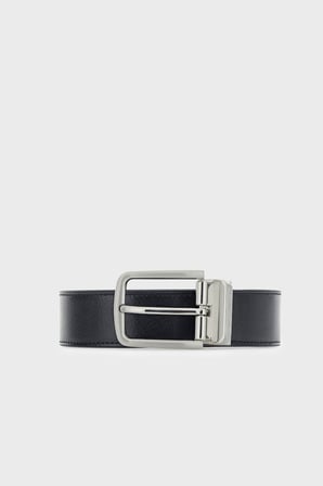 Emporio Armani Logolu Deri Kemer Erkek KEMER EM007172 AF29130 MC593 SİYAH-KOYU KAHVE