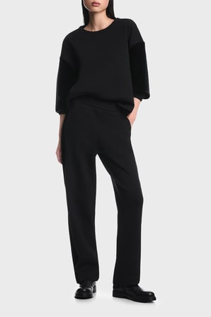 Emporio Armani Logolu Şönil Şeritli Bisiklet Yaka Sweat Kadın SWEAT EW004209 AF10002 UC001 SİYAH