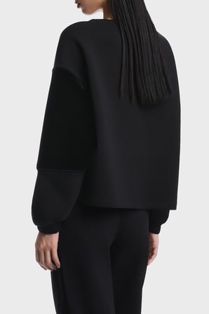 Emporio Armani Logolu Şönil Şeritli Bisiklet Yaka Sweat Kadın SWEAT EW004209 AF10002 UC001 SİYAH
