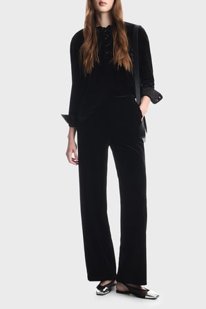 Emporio Armani Wide Leg Fit Yüksel Bel Pantolon Kadın PANTOLON EW004149 AF13341 UC001 SİYAH