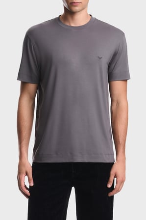 Emporio Armani Logolu Yuvarlak Yaka T Shirt Erkek T SHİRT EM007357 AF13721 U8092 FÜME