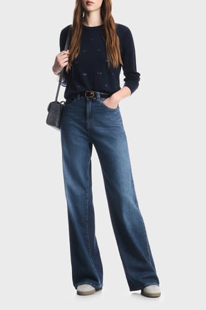 Emporio Armani Yuvarlak Yaka Yünlü Kazak Kadın KAZAK EW004693 AF29551 FB073 MAVİ