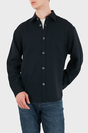 Emporio Armani % 100 Yün Regular Fit Klasik Yaka Gömlek Erkek GÖMLEK EM006535 AF27877 UB118 LACİVERT