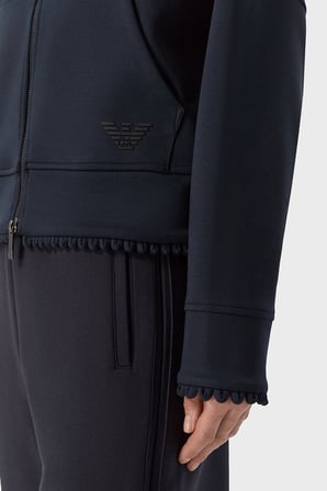 Emporio Armani Logolu Relaxed Fit Kapüşonlu Ceket Kadın CEKET EW004729 AF25831 MB136 LACİVERT
