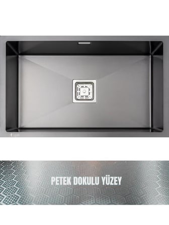 GL General Neo 70 Antrasit Petek Dokulu Paslanmaz Çelik Eviye